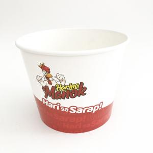 China Eco Friendly Fried Chicken Paper Bucket , 85oz Disposable Paper Food Tubs on sale