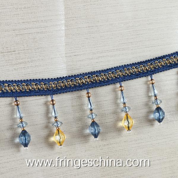 Handmade fashionable chain beads lace tassels fringes for curtain/sofa/pillow