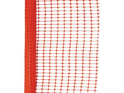 A roll of rectangular warning barrier fence in orange.