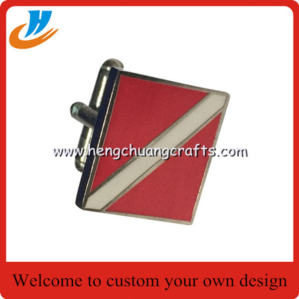 Custom fashional design stainless steel or brass cufflinks for men's T-shirt