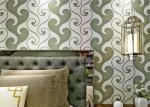 0.53*10m Velvet Textured Wallpaper , White And Green Velvet Wallpaper For Home