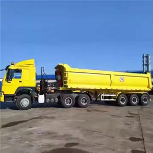 Wholesale CIMC 3 Axles 60 Ton Hydraulic Dumper Semi Truck Transport Sand Stone Cargo Trailer Side Tipper Dump Semi-Trailer from china suppliers