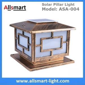 Wholesale Square Aluminum Solar Pillar Lights Bronze Lampshade Solar Brick Column Post Lamp Solar Welcome Lighting China Factory from china suppliers