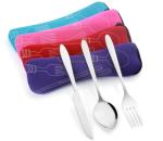 Eco Friendly Stainless Steel Outdoors Travelling 3pcs Tableware Set for