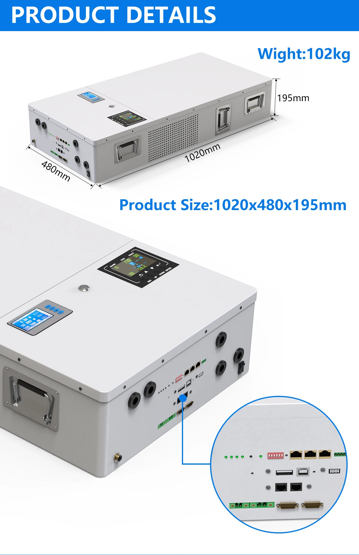 48V 200Ah Powerwall 10Kwh LiFePO4 Battery Built-In 200A BMS CAN RS485 51.2V 6000+ Cycles 10 Years Warranty For Solar Off