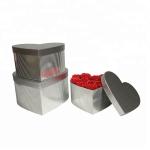 Gold / Silver Cylinder Chipboard Gift Boxes For Flower Packaging Heart Shaped
