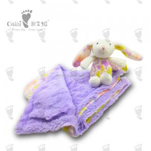 Wholesale ODM OEM Long Plush Fleece Striped  Swaddle Blanket Warm Coral Bunny Rabbit Blanket Soft Stuffed Animal Blanket from china suppliers
