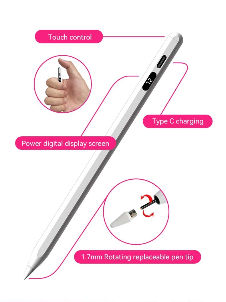 Column Aluminum Stylus Pen Megnetic Absortion Precise Stroke Universal Use