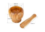 100% Natural Bamboo Mortar And Pestle Set Antimicrobial Customized Size