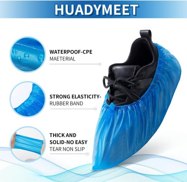 Protective Disposable Overshoe Blue Anti-Slip Shoe-Cover for Cleaning and