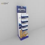 5-Tier Wine Display Stand Metal Drinks Water Display Stand with Wood Box