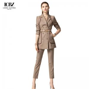 China Polyester Fiber Women's Elegant 3 Piece Sets 2023 Office Formal Blazer Coat Shorts Sets on sale