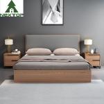 Modern Hotel Bedroom Furniture Wooden Structure Double Storage Bed For Home