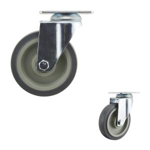Wholesale 5&quot; Flat Tread Gray PP Core Medium Duty Casters Zinc Painted Bracket from china suppliers