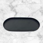 Matte Black 11 Inch Melamine Salad Plate Dinnerware Oval Shape Plates