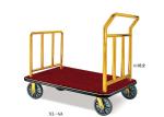 Hotel Lobby Room Service Trolley Stainless Steel Mirror Gold Finish with Red