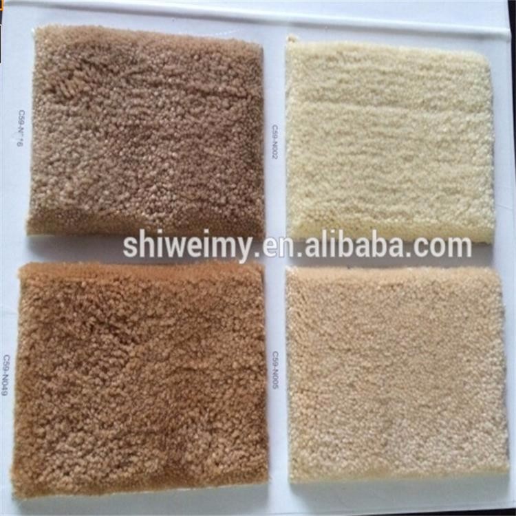 Plain beige white high pile 100%nylon wall to wall carpet
