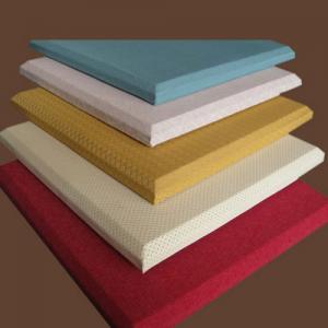 China Fireproof Material Acoustic Fabric Wall Covering Red / Yellow / White on sale