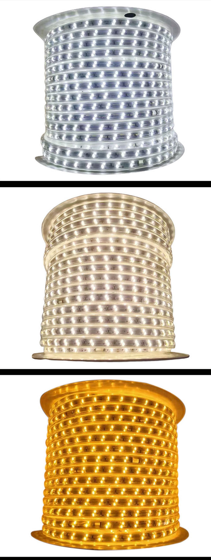 110V / 220V LED Strip Light 100m/roll With Connector Customization 8mm 10mm Etc PCB Width