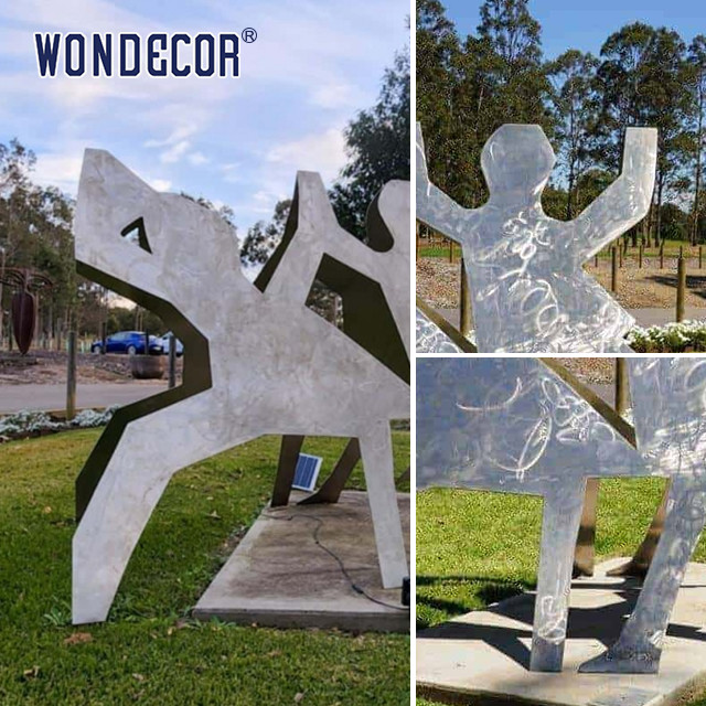 Outdoor Garden Metal Art Forging Geometry Friends Stainless Steel Sculpture