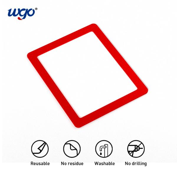 Repositionable Self Adhesive Wall Mounted Sign Holder for Wooden Metal Surfaces