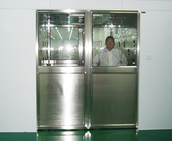 Hidden Auto Cargo Tunnel Type Air Shower Clean Room With Double Leaf Sliding Doors