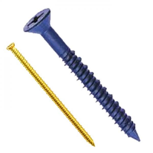 Quality Self Tapping Flat Countersunk Head Concrete Fixing Screws , Small Steel Blue Concrete Anchors for sale