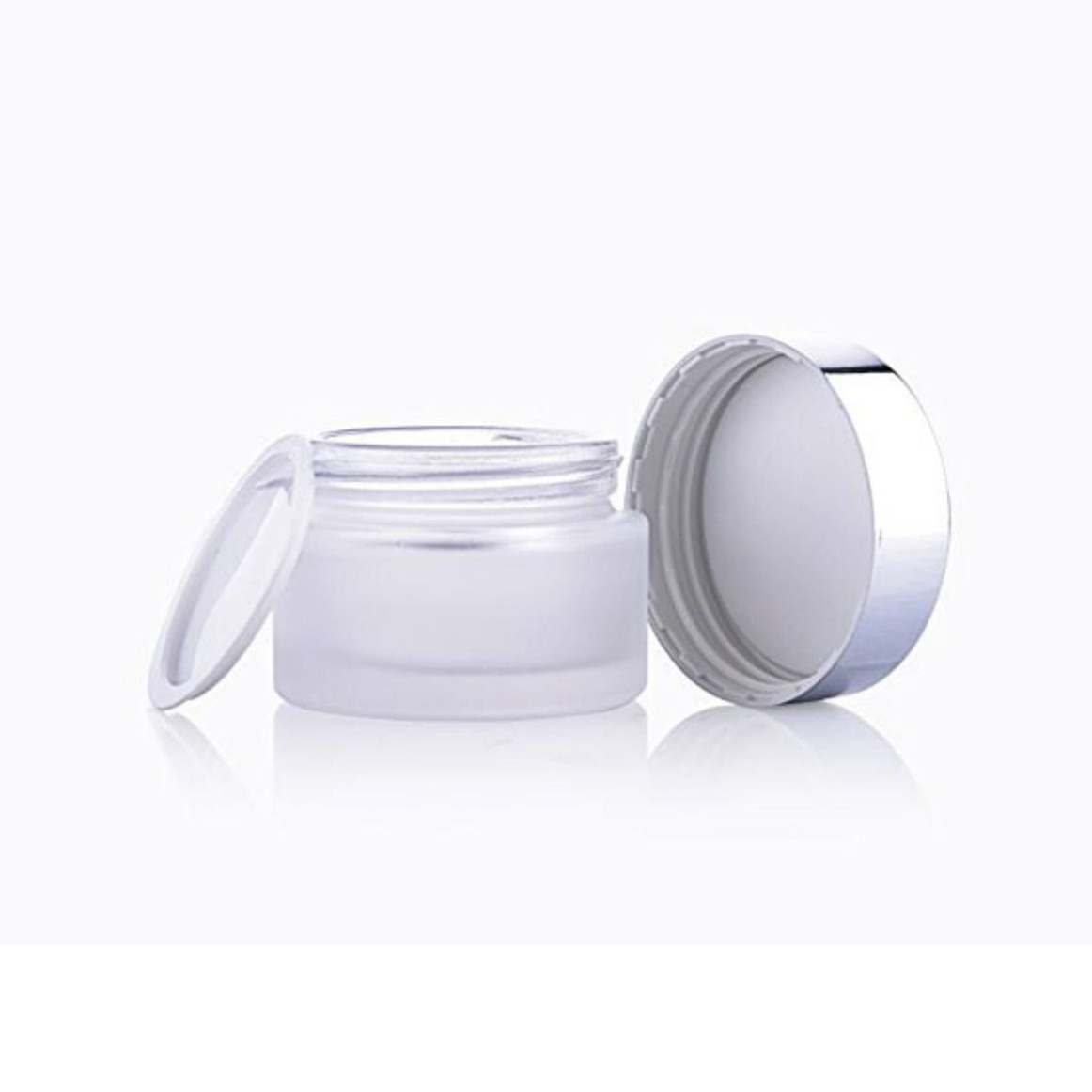 Silver Aluminum Lid Cosmetic Cream Jar Safety Good Sealing Performance