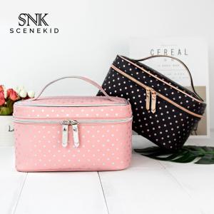 Wholesale Dot Pattern Double Zipper 205*135*125mm Travel Makeup Organizer from china suppliers