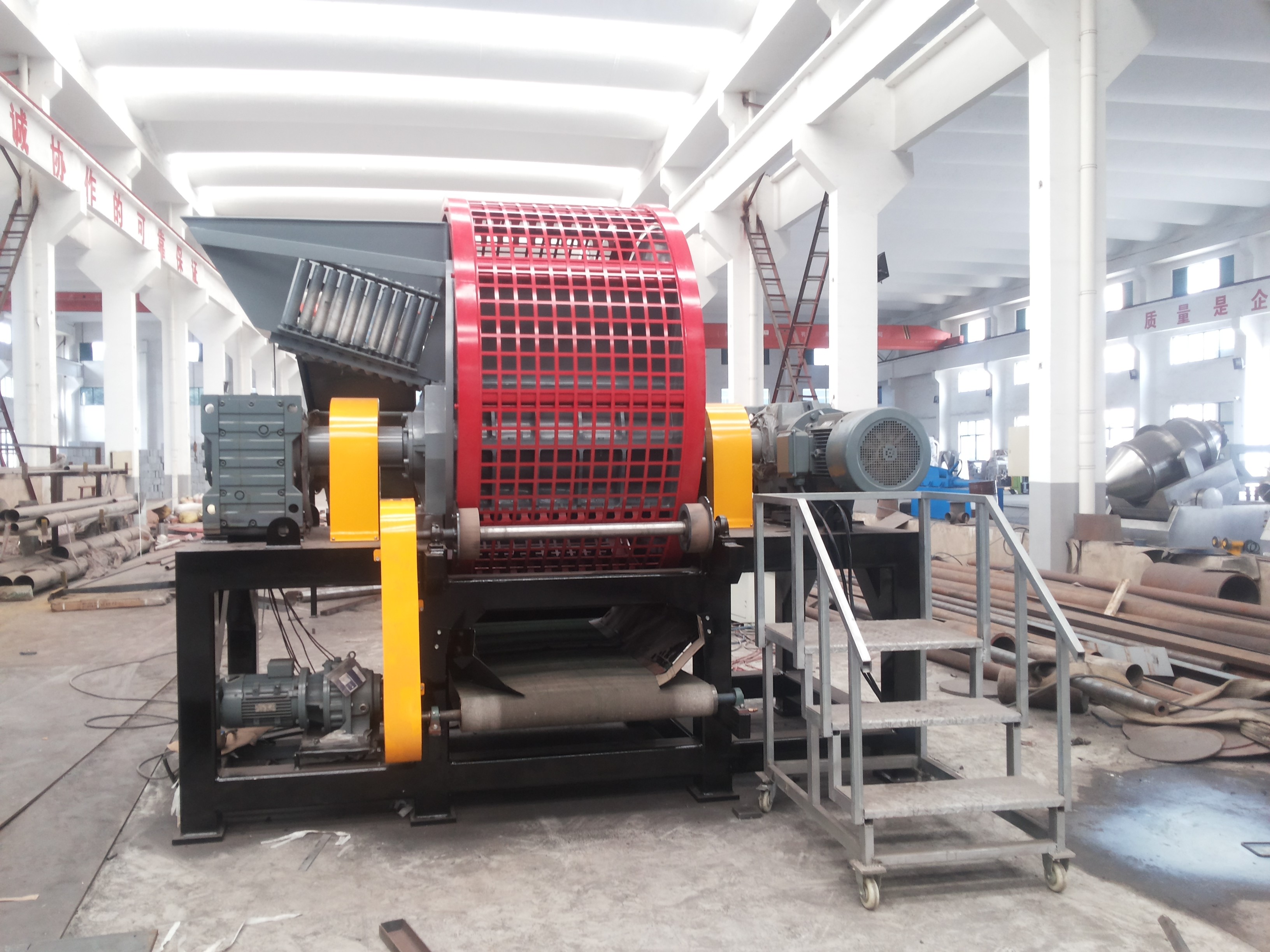 Double Shaft Tire Shredder rubber Shredder，Tire Shredder, Tire Crusher,Tire Shredding Machine- For Tire Recycling Plant