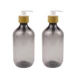 Bamboo Pump PET Cosmetic Bottles Nontoxic Odorless 60ml Lotion Bottle