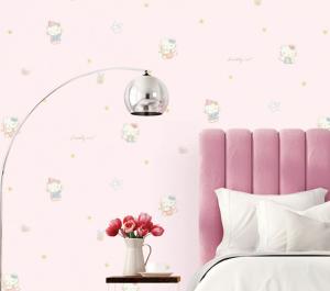 Wholesale CE certificate Economical Hello Kitty Cartoon Wallpaper Kids Bedroom Decoration Wallcovering from china suppliers