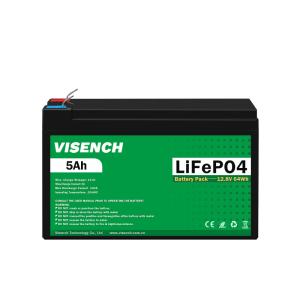 Wholesale Visench Direct factory high quality 12v 5ah Deep 6000 Cycles Solar Lifepo4 Rechargeable Li-Ion Energy Storage Battery from china suppliers