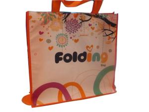 Wholesale 80g 4C Matt Coat Printing Shopping Bags, Non Woven Carry Bag With Orange Binding from china suppliers