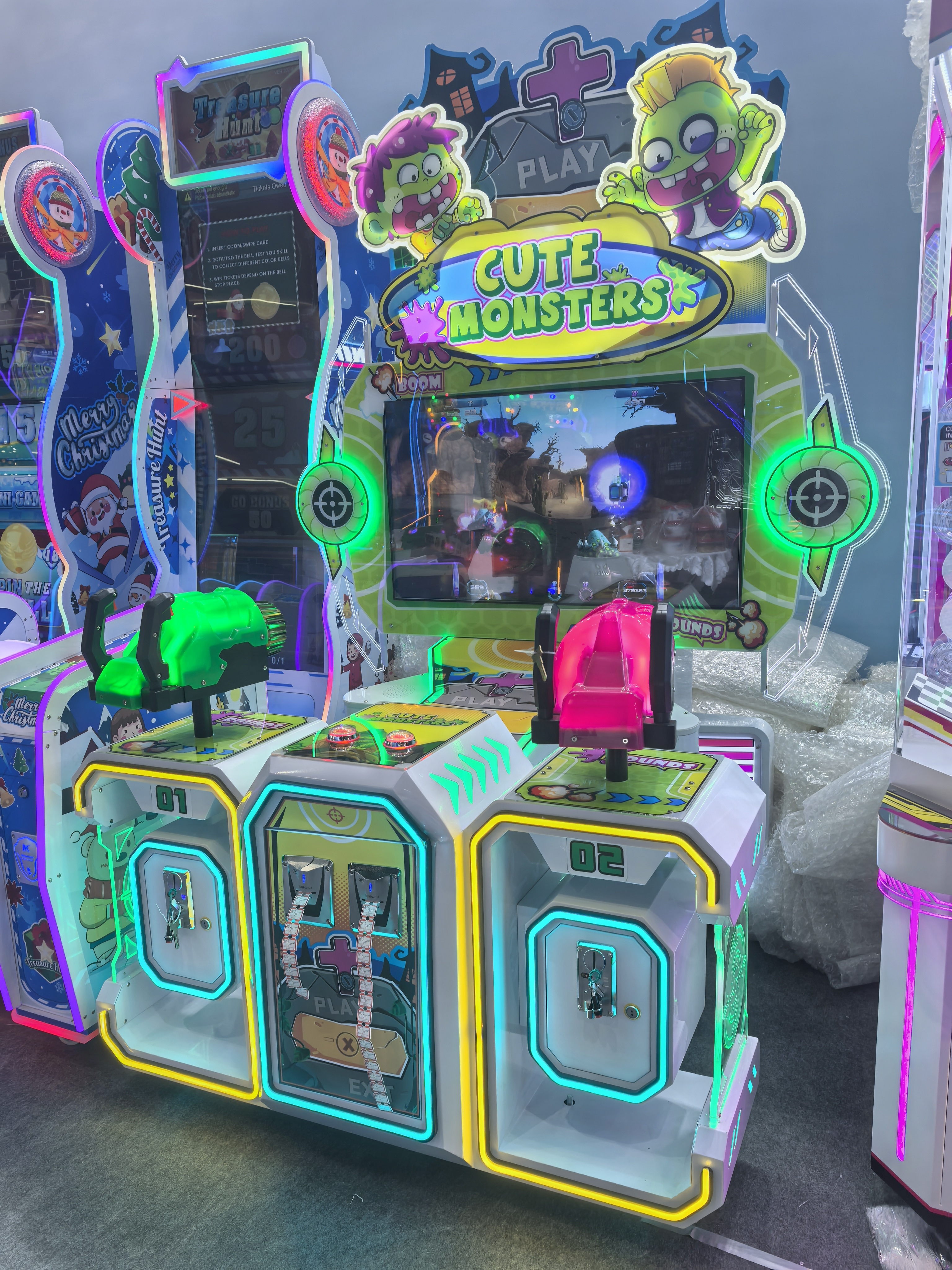 Defender Lottery Coin Operated Gun Shooting Game Monsters Ticket Redemption Machine