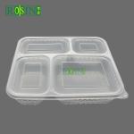 4 Compartment Takeaway Food Container Clear PP Fast Food Leak Proof
