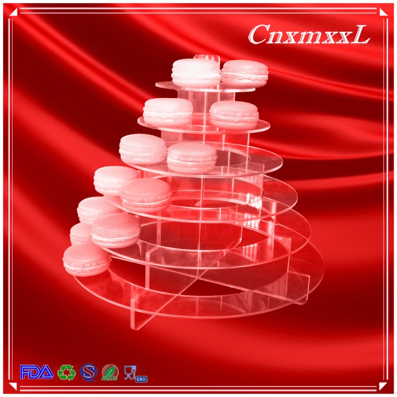 6 Tier Acrylic Macaron Stand 30.5x30.5x27cm Macaron Cake Tower Stand