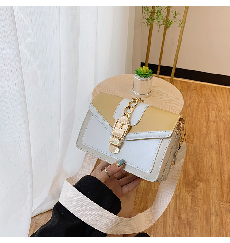 Contrast Color Ladies Cross Body Bag PU Leather Luxury Purses for Women Shoulder Bag