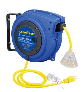 Wholesale 25' Goodyear Hose Reel Spring Driven Cable Reel 14/3 SJTOW Cord Type from china suppliers