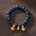 Matching Bracelets For Couples, Heart Wing Crown Lotus Pendant Beaded Stretch