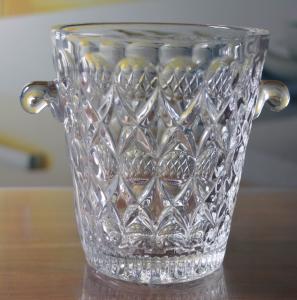 Wholesale Machine Made Embossed Round Glass Bucket With Handle from china suppliers