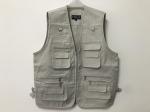 Mens classic vest，mens waist coat, vest in 100% polyester washed fabric, stone