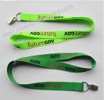 Flat sublimation lanyard with bulldog clip, dye sub lanyard with metal sheet
