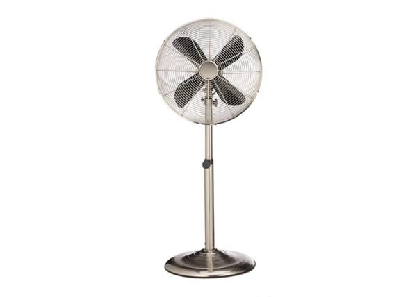 18" Metal Blade Oscillating Fan Air Circulation Brushed Stainless Steel / Retro