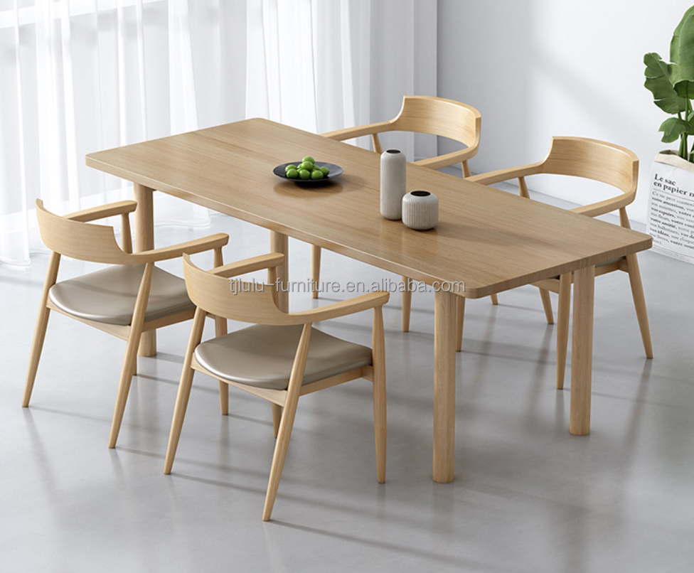 Vietnam Home Furniture Customer Designs Modern Solid Wood Dining Table Set with Sturdy Coffee Tables and Modern Design