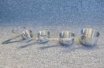 Measuring tools food grade approved 4 pieces metal measuring cups stackable