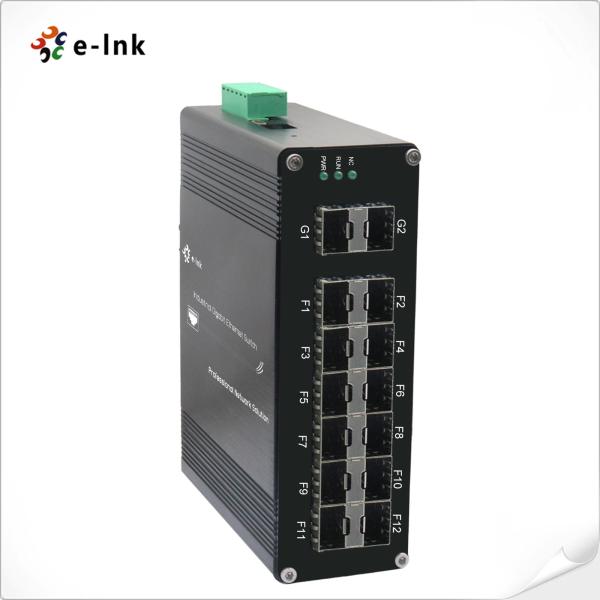 Industrial L2+ Managed Fiber Optic Switch 12 Port 1000X SFP + 2 Port 1000X SFP