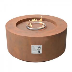 China 95cm Portable Freestanding Gas Propane Corten Steel Round Fire Pit Table on sale