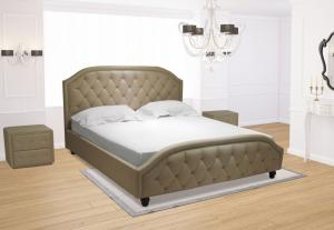 Wholesale Euro Platform Bed with Side Rails and Soft Upholstered Exterior, White Finish, King from china suppliers