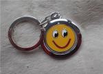 Color Silver Key Chain Personalized Promotional Gifts With Rotatable Smiling